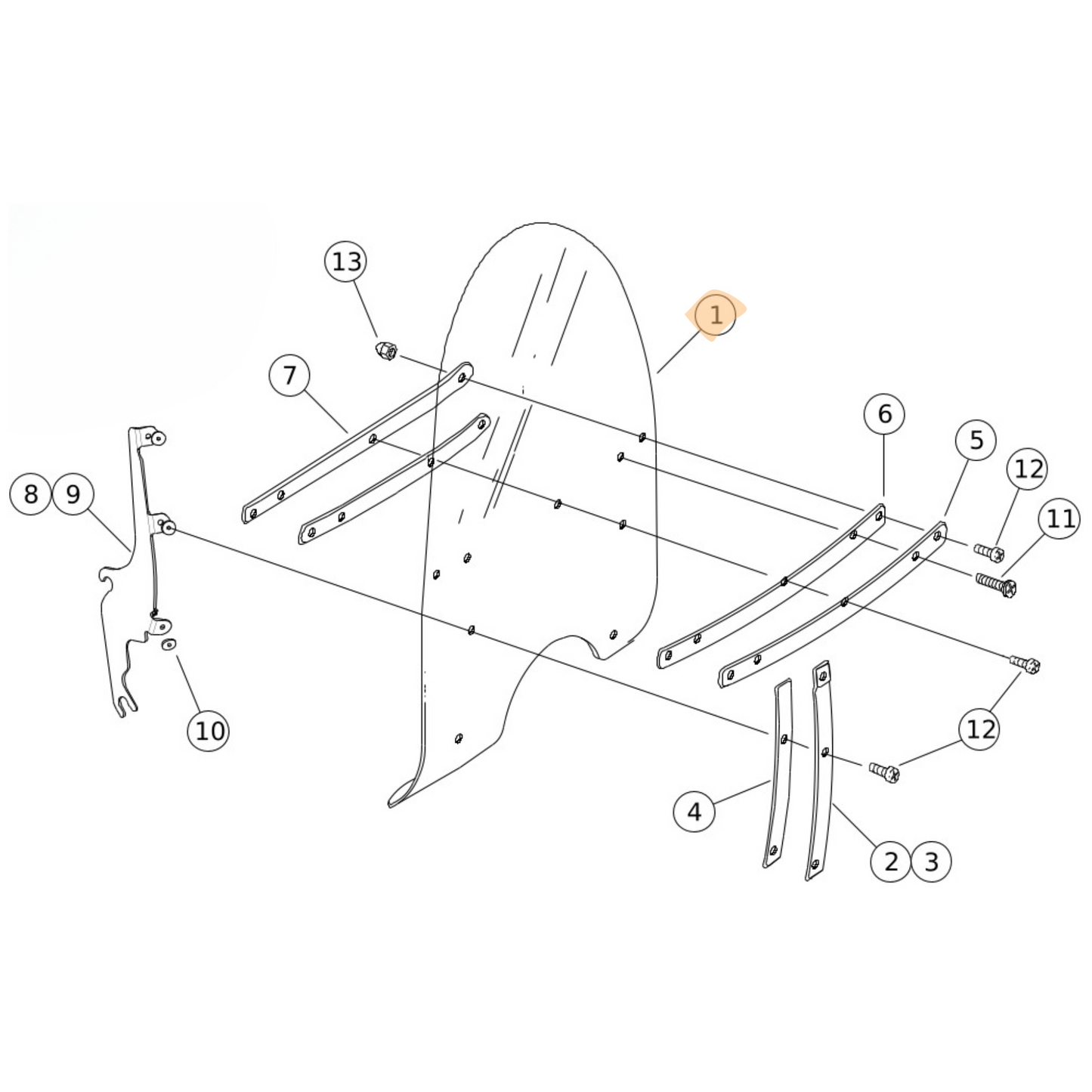 Harley-Davidson® 16in. Windshield Perspex - Light Smoke