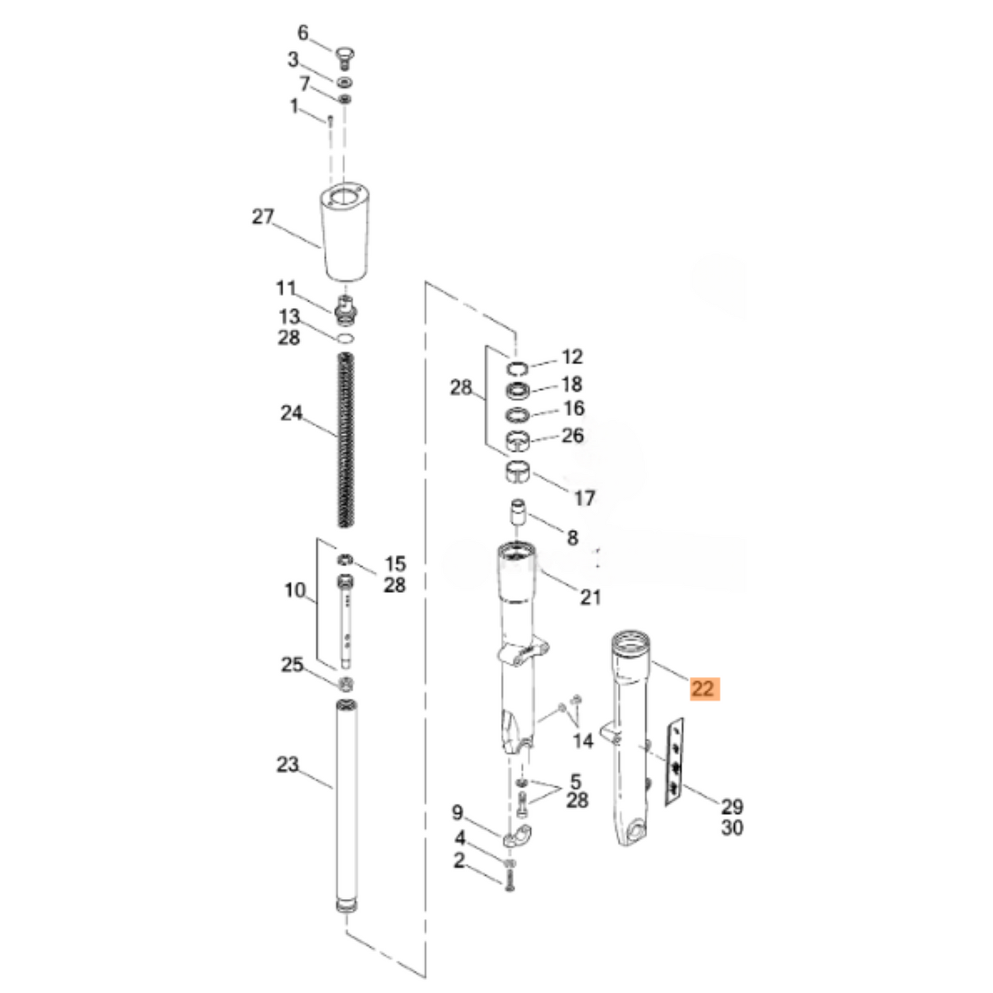 Harley-Davidson® Left Side Fork Slider - '09-'17 FL Softail Models