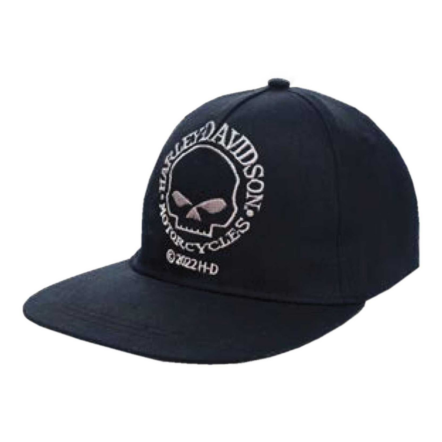 Harley-Davidson® Boys' Skull Twill Flat Brim Snap Back Cap - Black