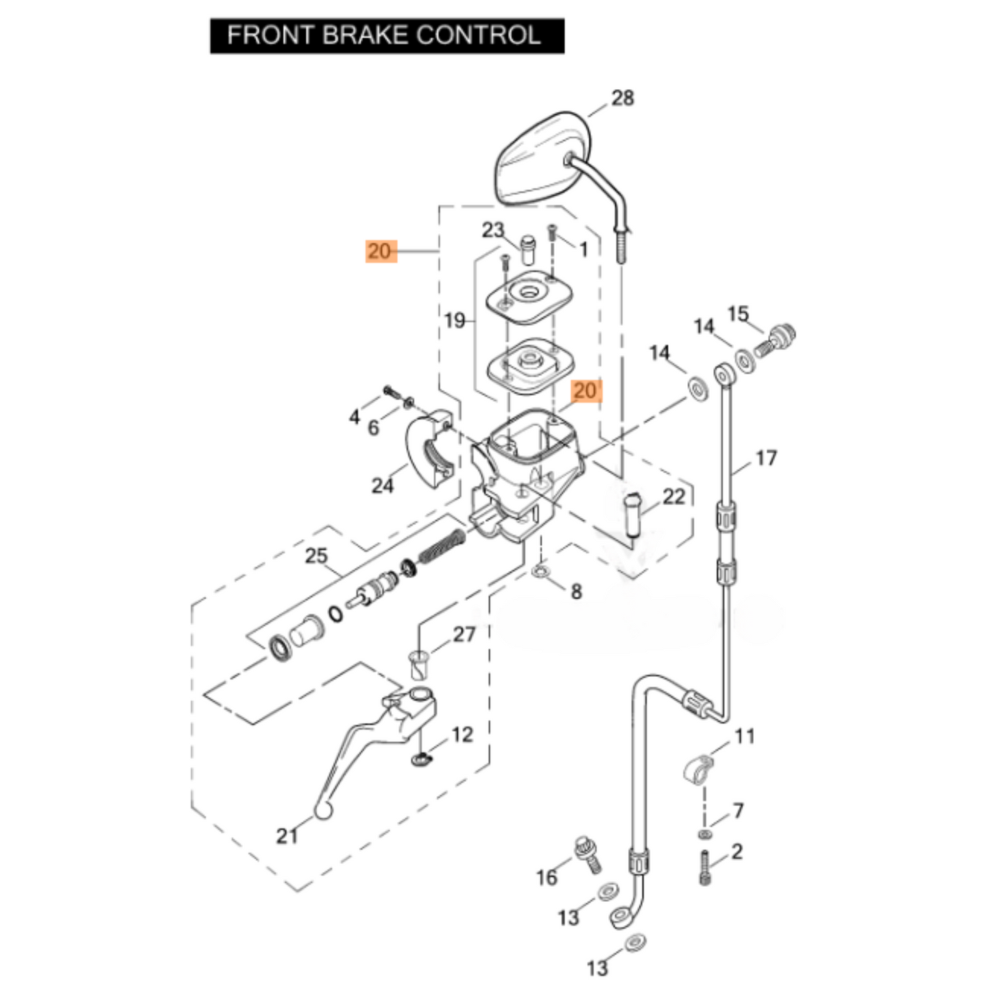 Harley-Davidson® Front Brake Master Cylinder - '97-'04 Dual Front Models