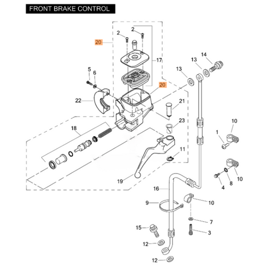 Harley-Davidson® Front Brake Master Cylinder - '08-'10 Dyna & Softail - Single Front Disc Models
