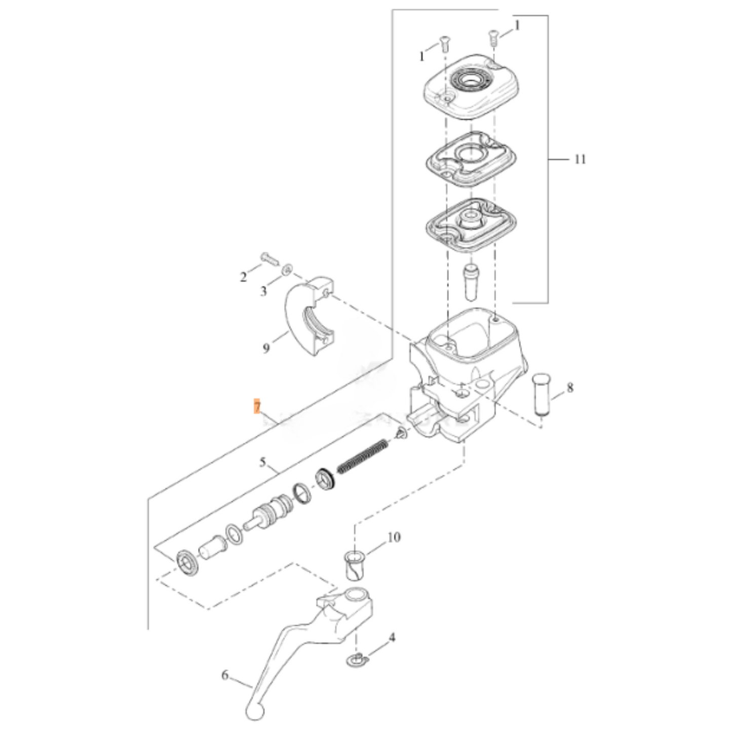 Harley-Davidson® Harley-Davidson® Front Brake Master Cylinder - '08-'17 Dyna Fat Bob & Low Rider - Dual Front Discs