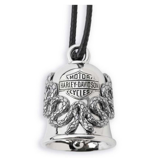 Harley-Davidson® Engraved Snakes Bar & Shield Logo Ride Bell - Silver Plating