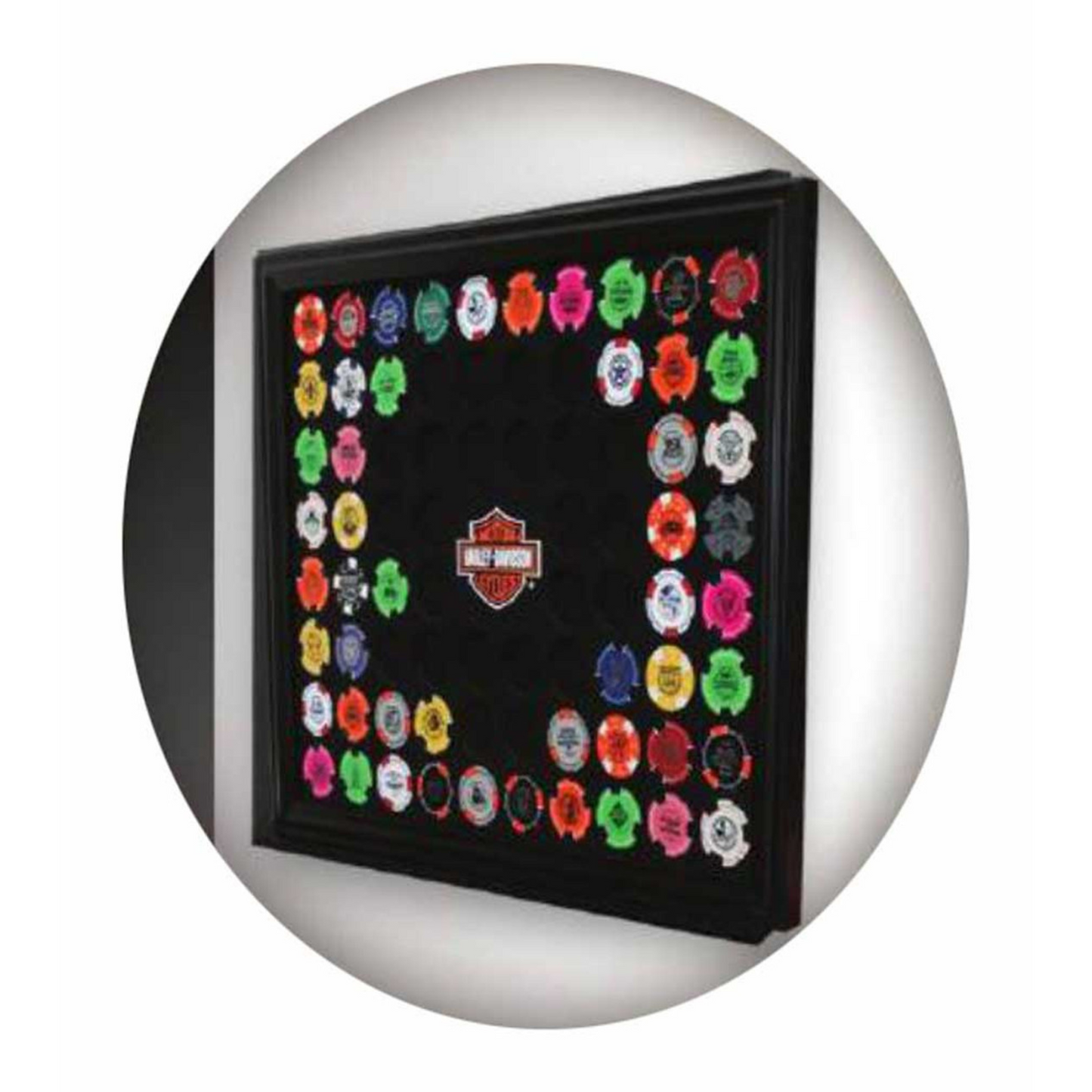 Harley-Davidson® Bar & Shield Chip Collector's Frame - Holds 76 Poker Chips