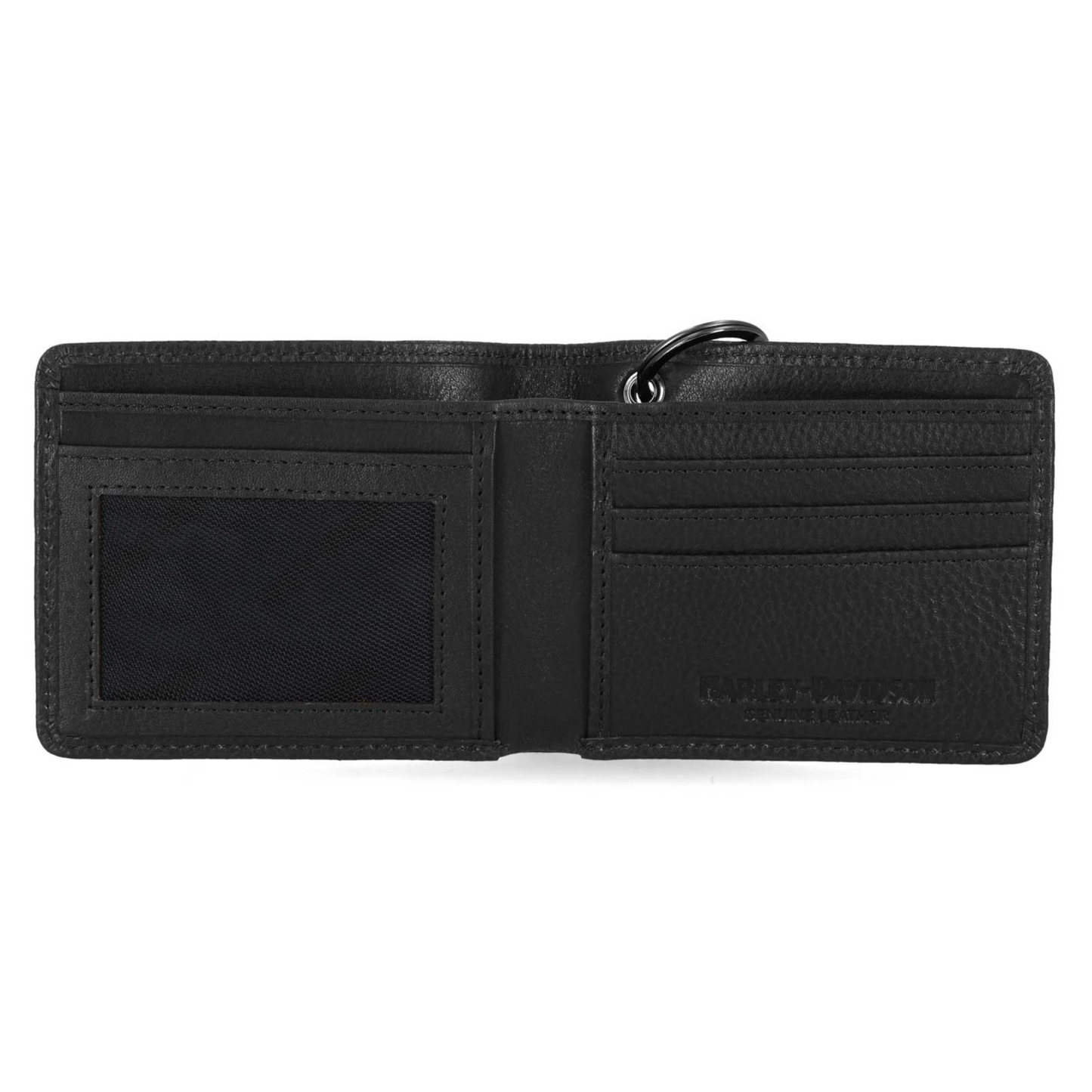 Harley-Davidson® Men's Embossed Eagle Billfold Chain RFID Wallet - Black