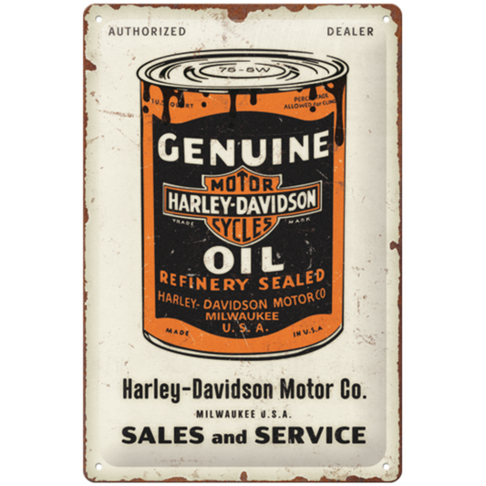 Harley-Davidson® Medium Tin Sign - Genuine Oil Can