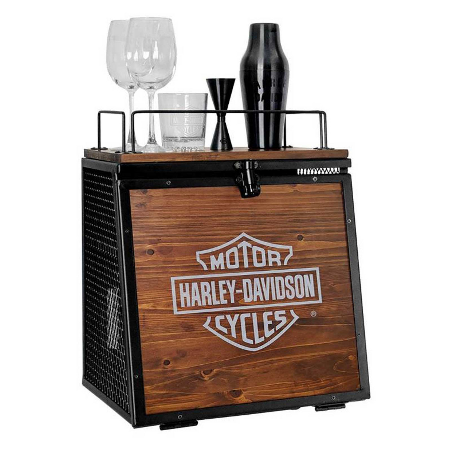 Harley-Davidson® Bar & Shield Logo Wall Mount Bar w/ Dark Stained Finish