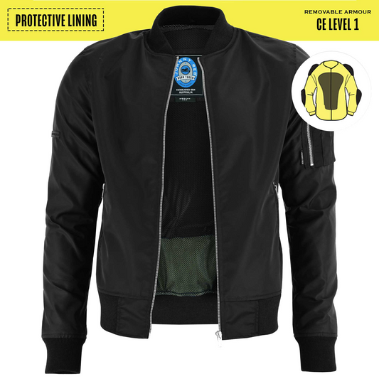 Johnny Reb - Protective Bomber Jacket - Black