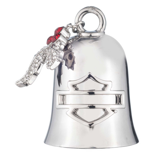 Harley-Davidson® Bar & Shield Logo Embellished Holly Charm Ride Bell - Silver