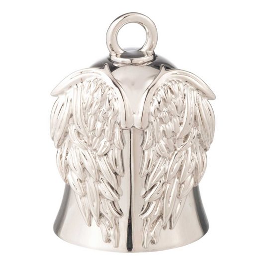 Harley-Davidson® Textured Split Angel Wings Ride Bell With Tie - Silver