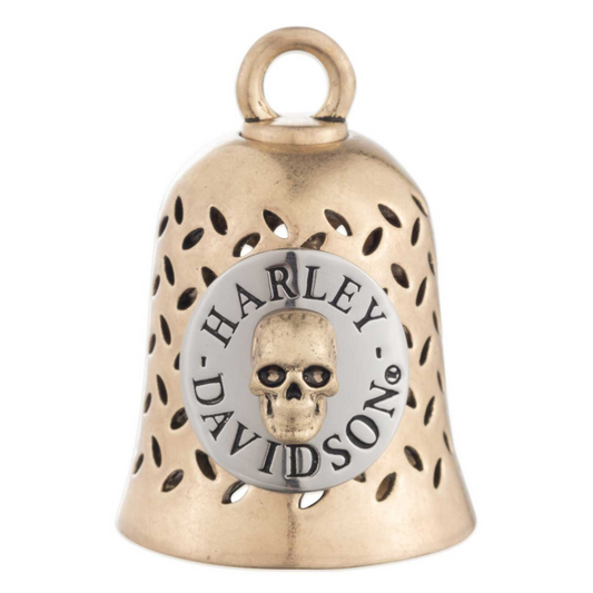 Harley-Davidson® Skull H-D Script Cut-Out Ride Bell -Gold & Silver
