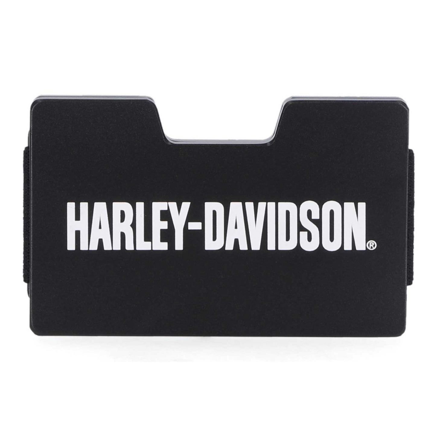 Harley-Davidson® Men's Minimalist Aluminum Wallet - Detachable Money Clip - Black