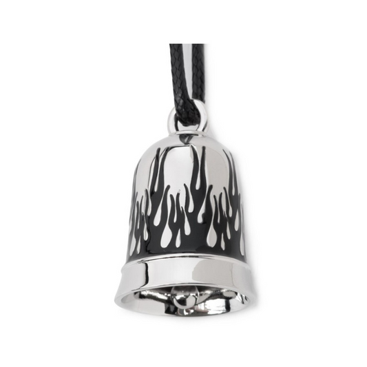 Harley-Davidson® Contrasting Black Flames Ride Bell - Silver Plating