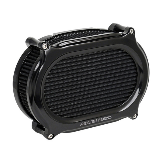 Arlen Ness - Stage 2 Oval Performance Air Filter – Black. Fits Milwaukee-Eight 2017up with Ventilator/Oval Air Cleaner
