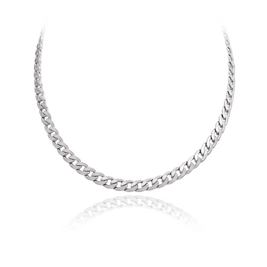 Cuban Chain Necklace - Silver - 18"