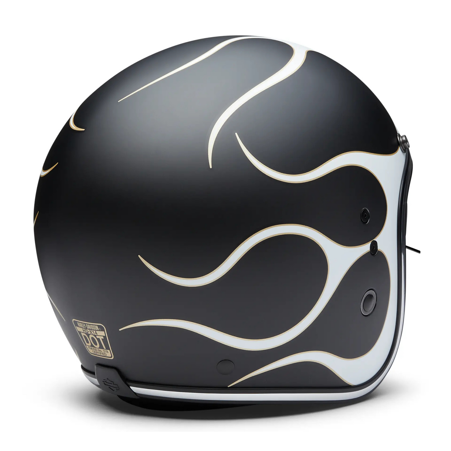 Harley-Davidson® X14 Sun Shield 3/4 Helmet - Flames - Matte Black