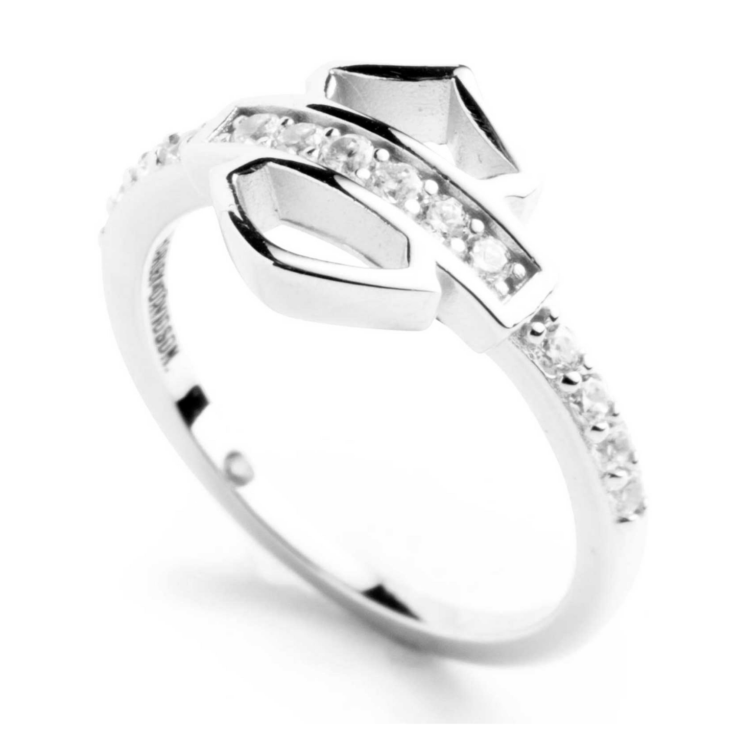 Harley-Davidson® Women's Open Bar & Shield® Logo Ring - Sterling Silver