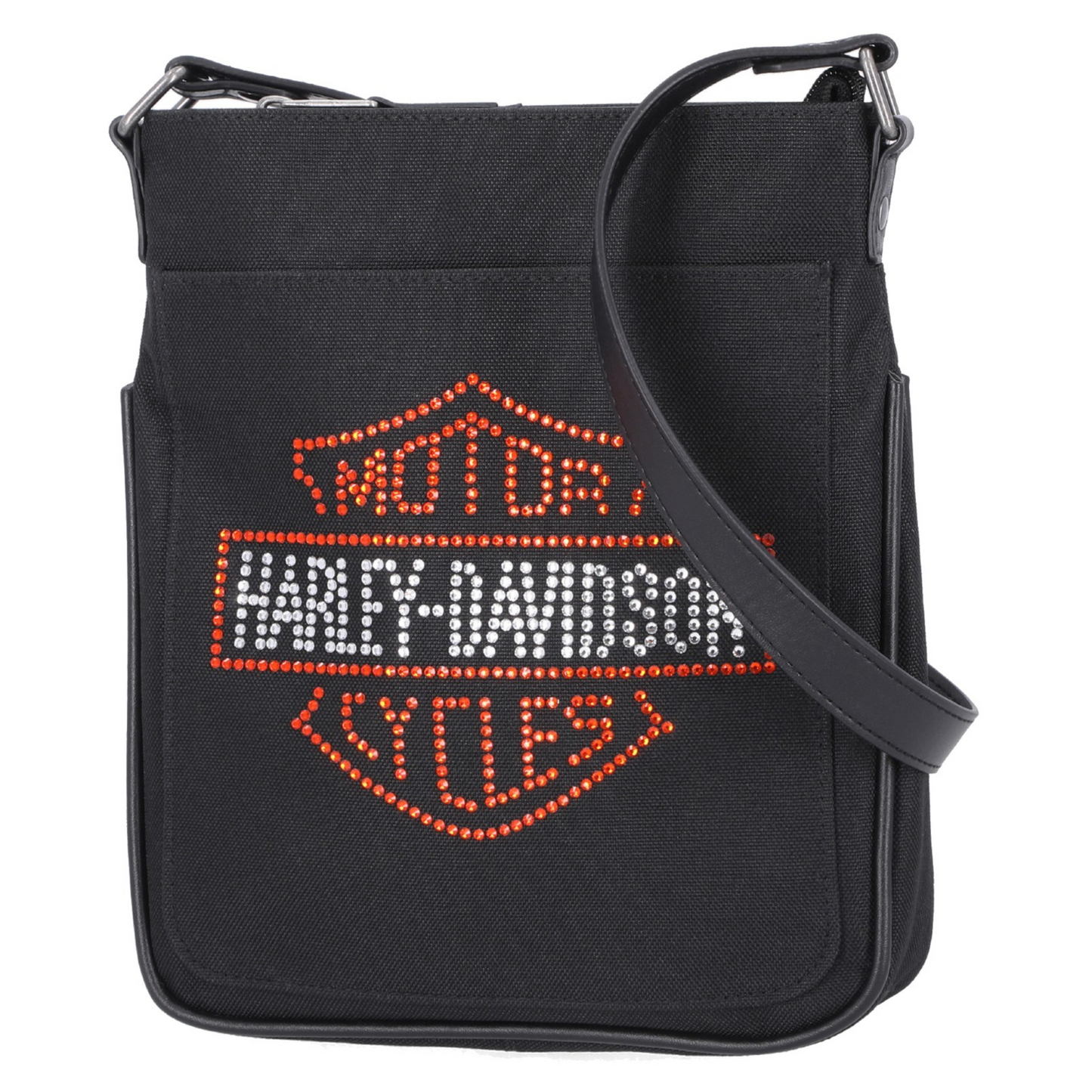 Harley-Davidson® Women's Rhinestone Embellished Bar & Shield Crossbody Bag - Black