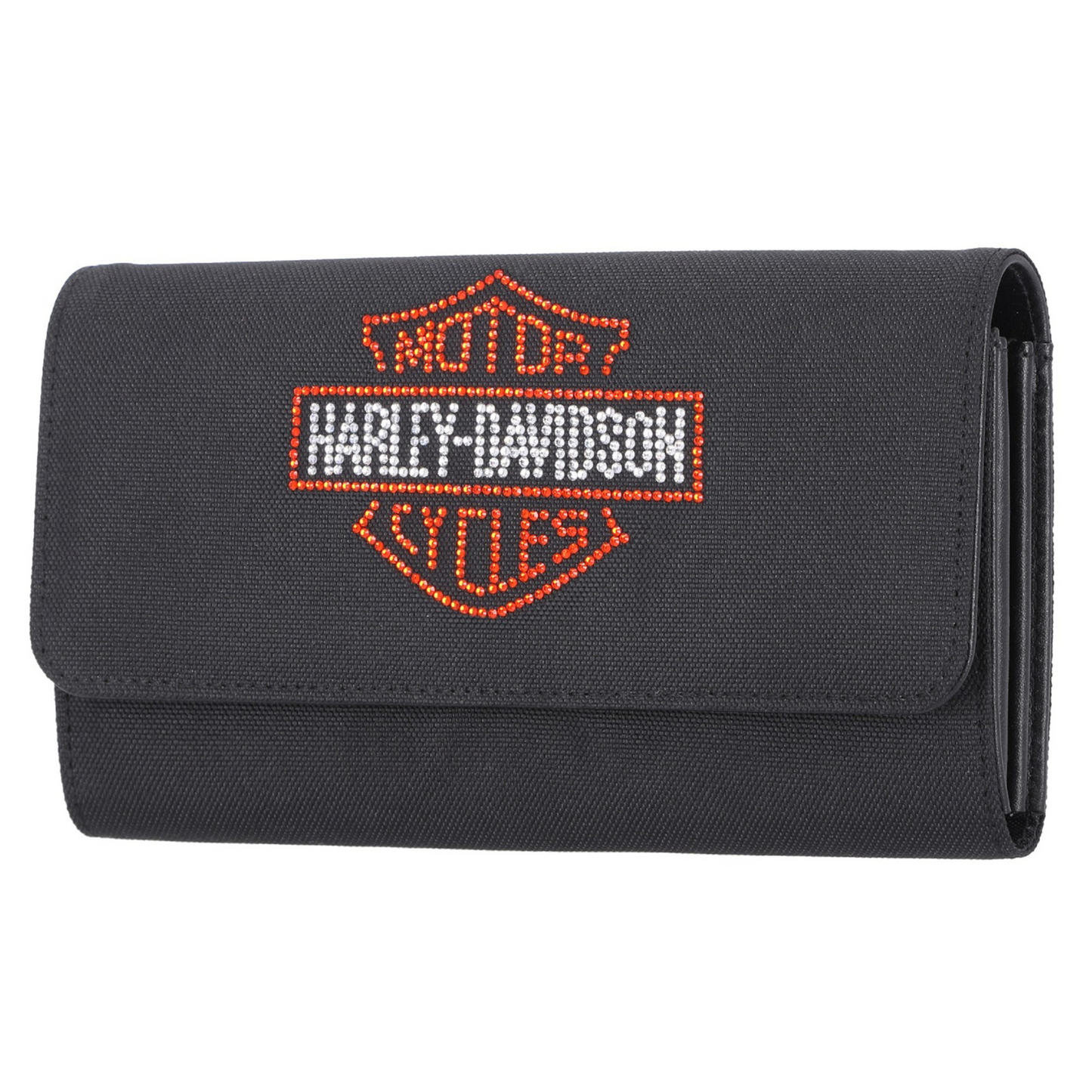 Harley-Davidson® Women's Rhinestone Embellished Bar & Shield Clutch - Black