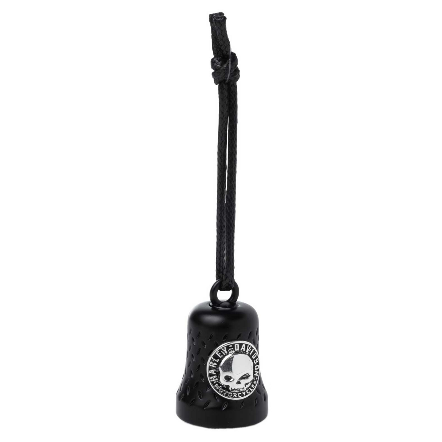 Harley-Davidson® HD Engraved Silver Willie G Skull Logo Ride Bell With Tie - Black