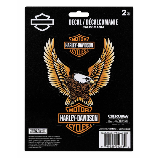 Harley-Davidson® 2-Piece Bar & Shield Eagle Logo Vinyl Decal - 6 x 8 in.