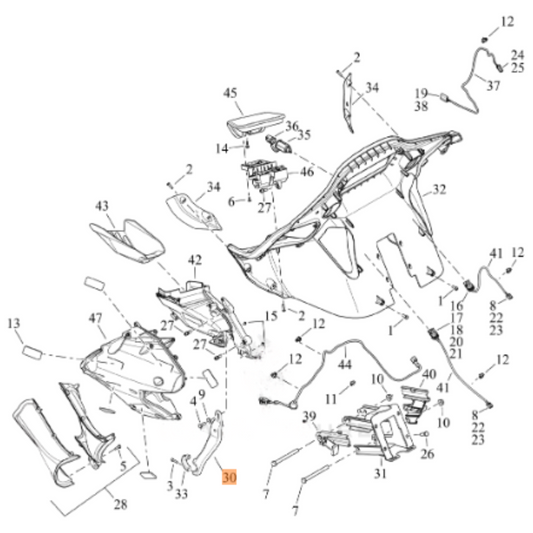 Harley-Davidson® Left Inner Fairing Support Bracket - '15-'23 Road Glide