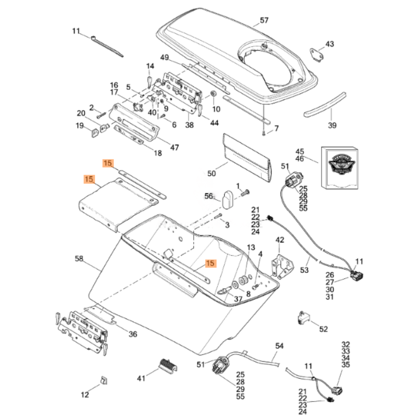 Harley-Davidson® Right Side Saddlebag Check Strap Kit - '11-'13 CVO Touring Models