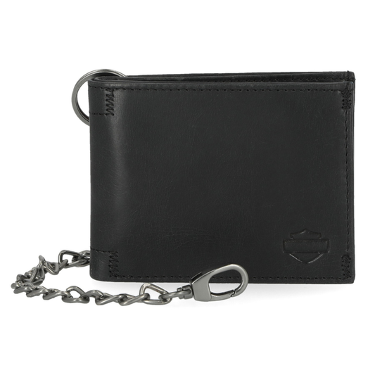 Harley-Davidson® Unisex Smooth Leather Bar & Shield Billfold Wallet - Black
