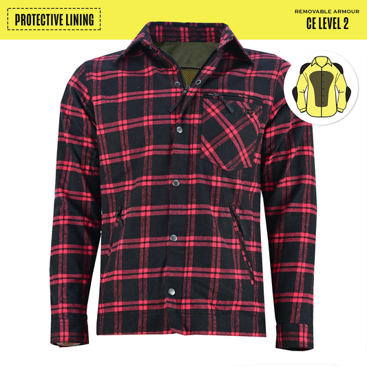Johnny Reb - Men's Bottlebrush Protective Shirt - Black & Red