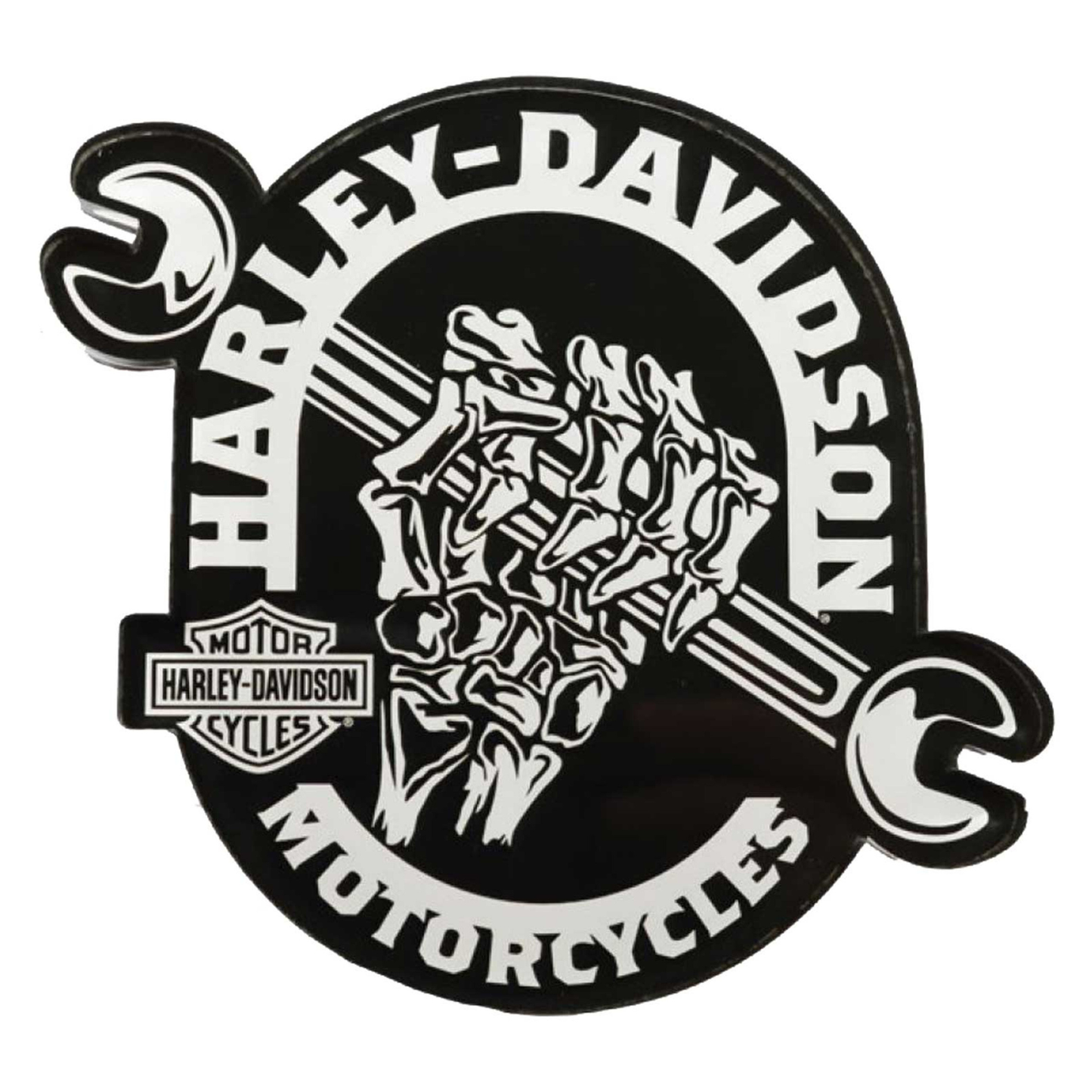 Harley-Davidson® Cut-Out Spooky Fingers Hard Acrylic Magnet - 4 inch - Black
