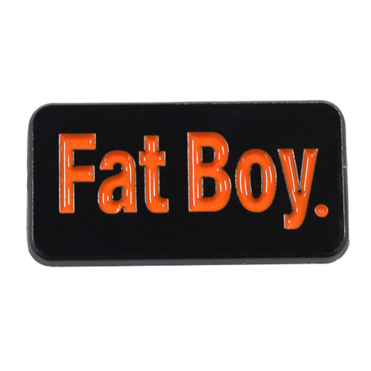 Harley-Davidson® 1 in. Fat Boy Bike Model Metal Pin - Black & Orange Finish