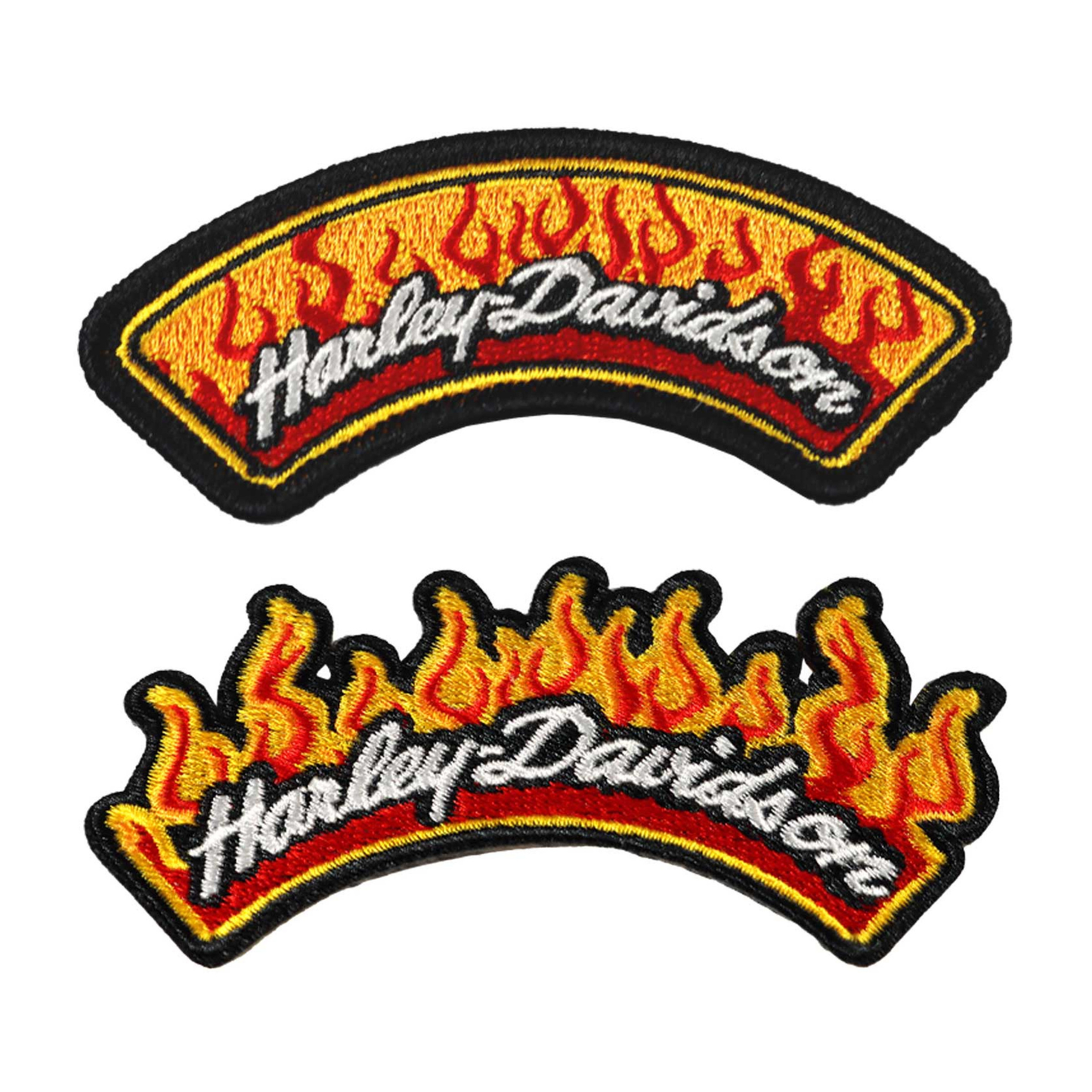 Harley-Davidson® 3.5 in. 2-Pack Spicy H-D Emblem Sew-On Patches Set - Black & Orange