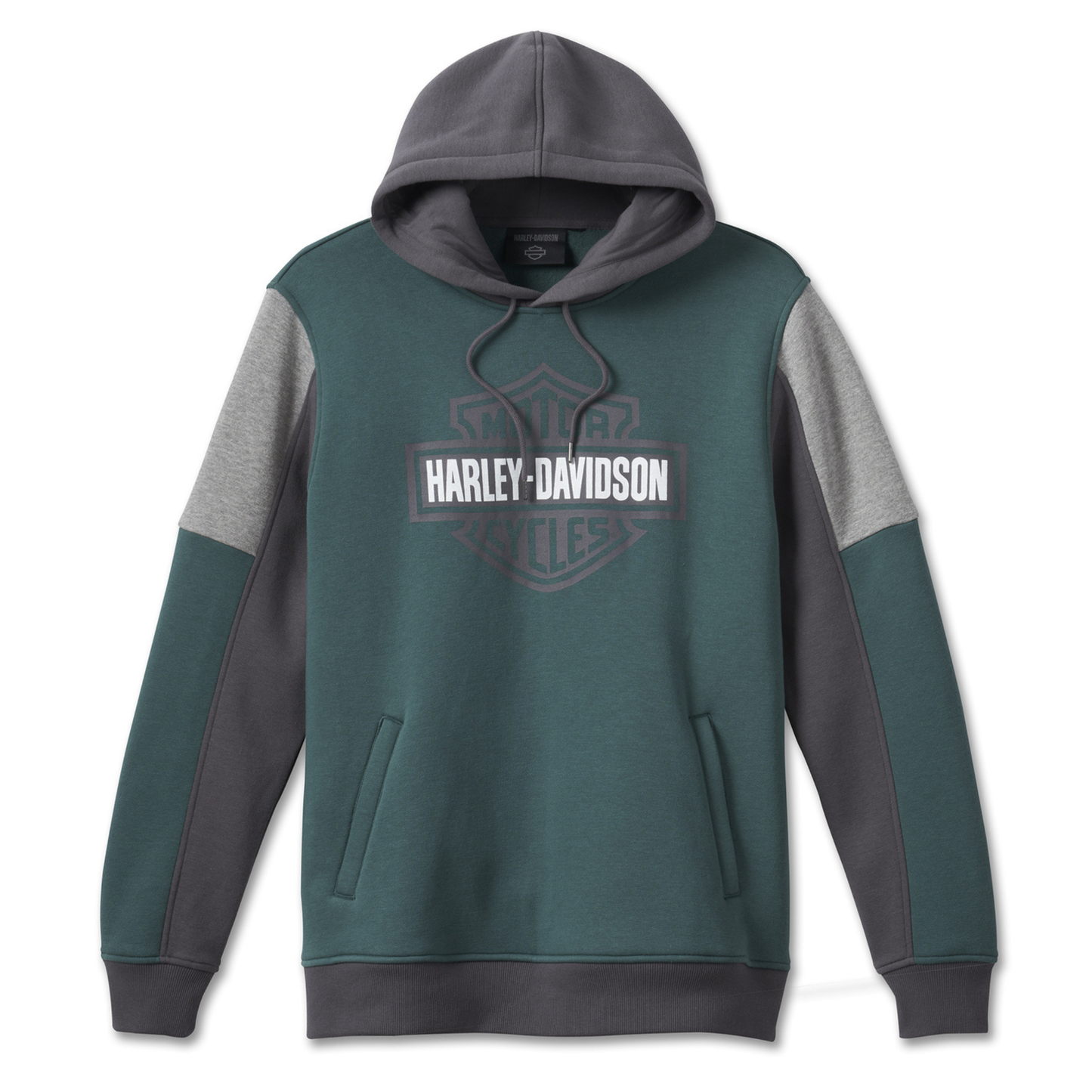 Harley-Davidson® Men's Racing Bar & Shield Colorblocked Hoodie - Bistro Green