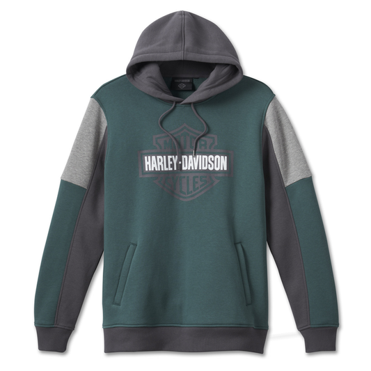 Harley-Davidson® Men's Racing Bar & Shield Colorblocked Hoodie - Bistro Green