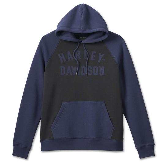 Harley-Davidson® Men's Staple Raglan Colorblock Hoodie - Black Beauty