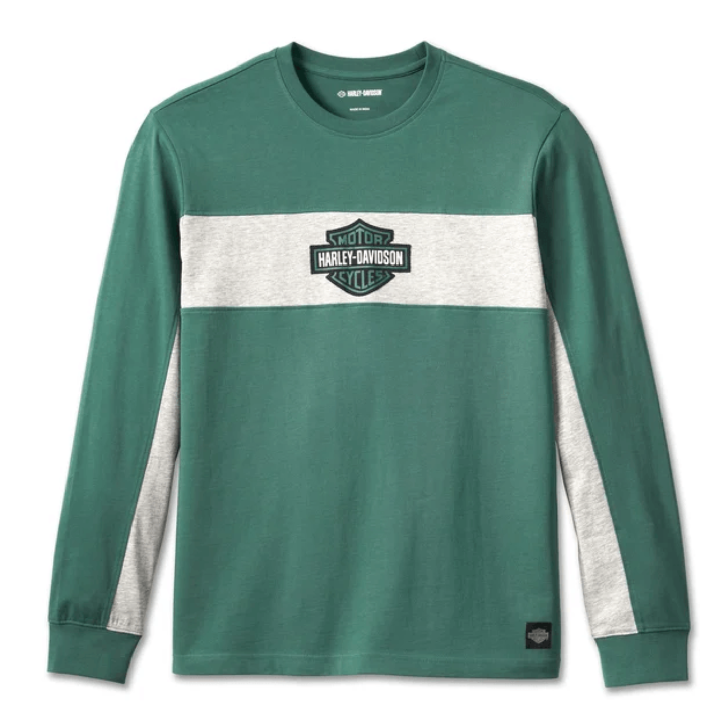 Harley-Davidson® Men's Racing Bar & Shield Colorblocked Tee - Bistro Green