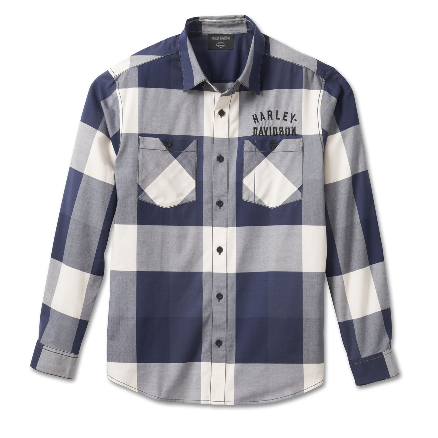 Harley-Davidson® Mens Staple Box Plaid Shirt - YD Plaid - Peacoat