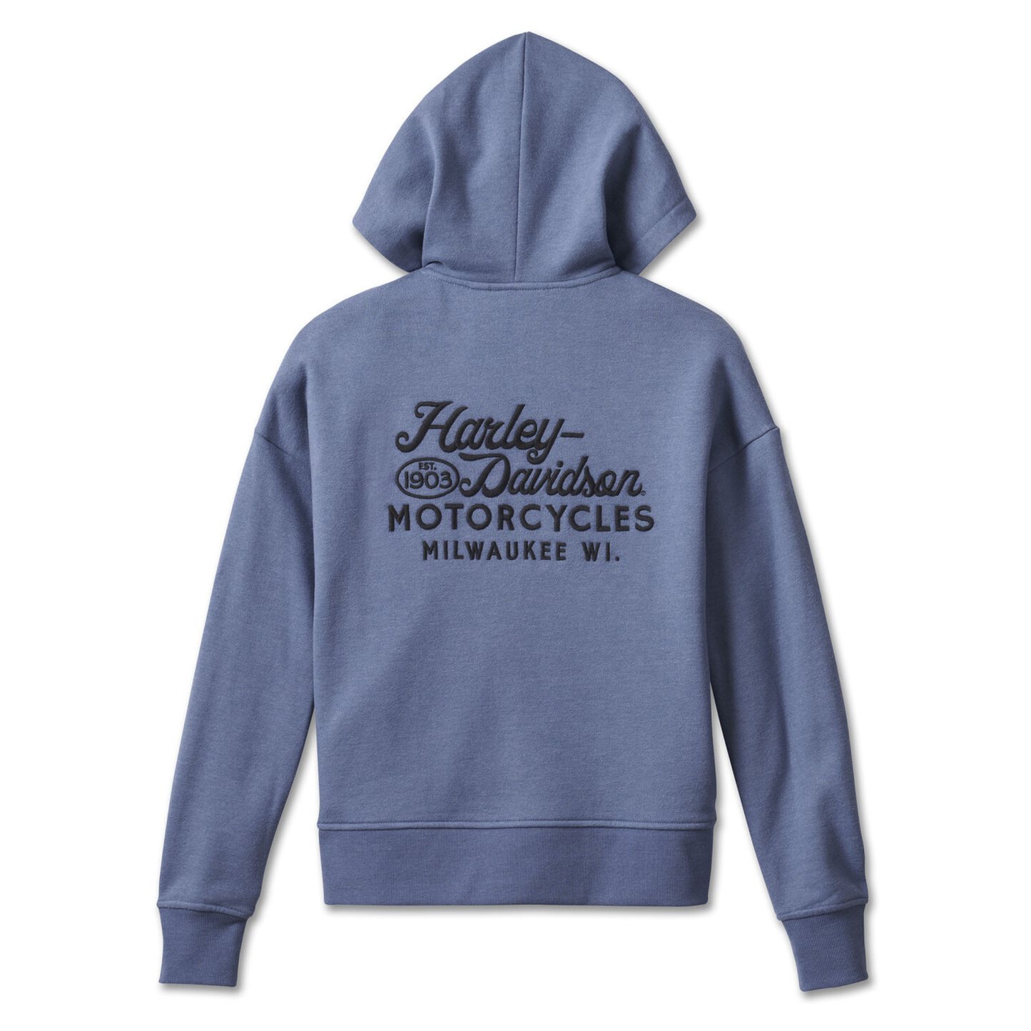 Harley-Davidson® Womens Valley Rumblers V-Neck Pullover Hoodie - Colony Blue Heather