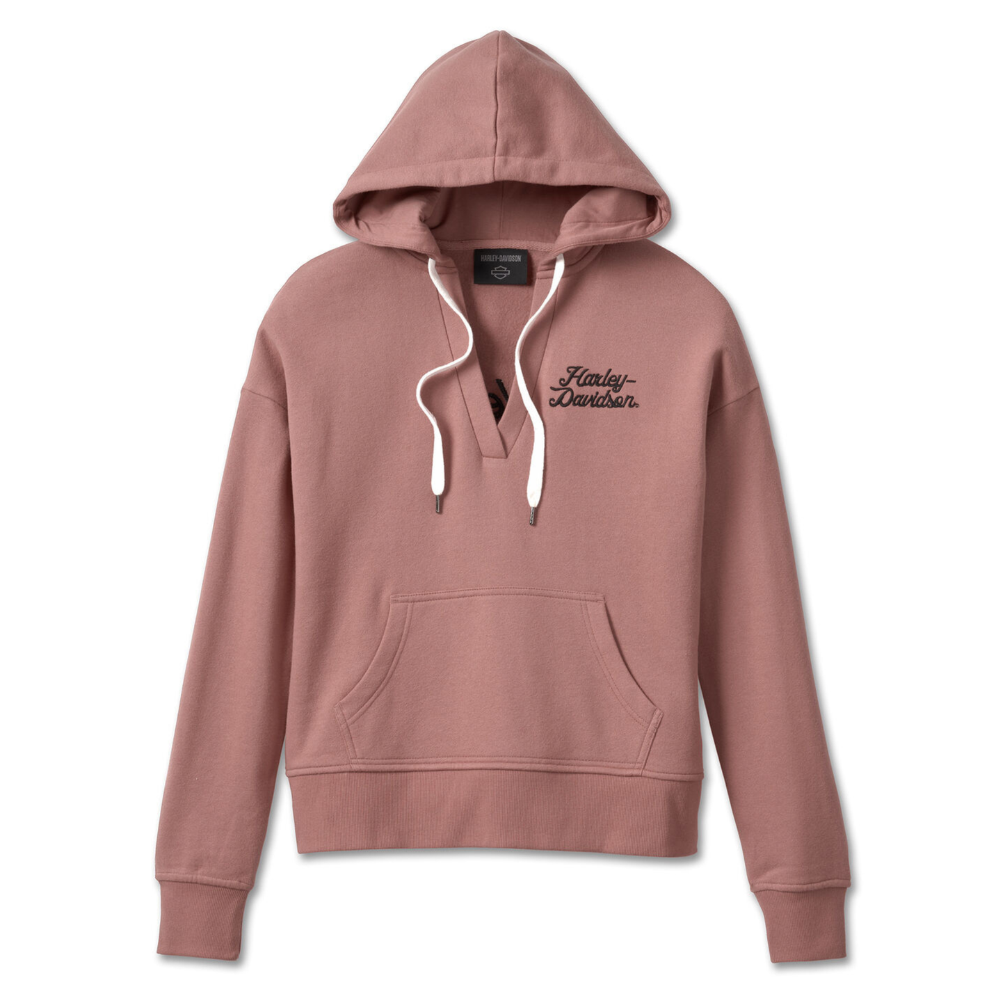 Harley-Davidson® Women's Valley Rumblers V-Neck Pullover Hoodie - Light Mahogany Heather