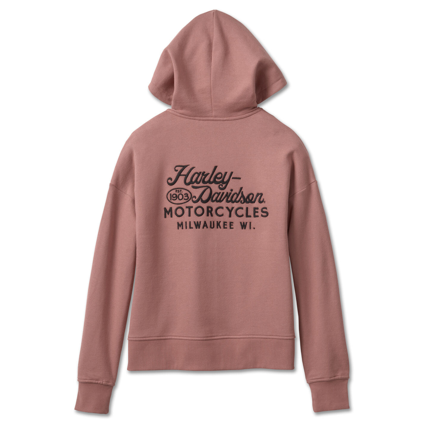 Harley-Davidson® Women's Valley Rumblers V-Neck Pullover Hoodie - Light Mahogany Heather