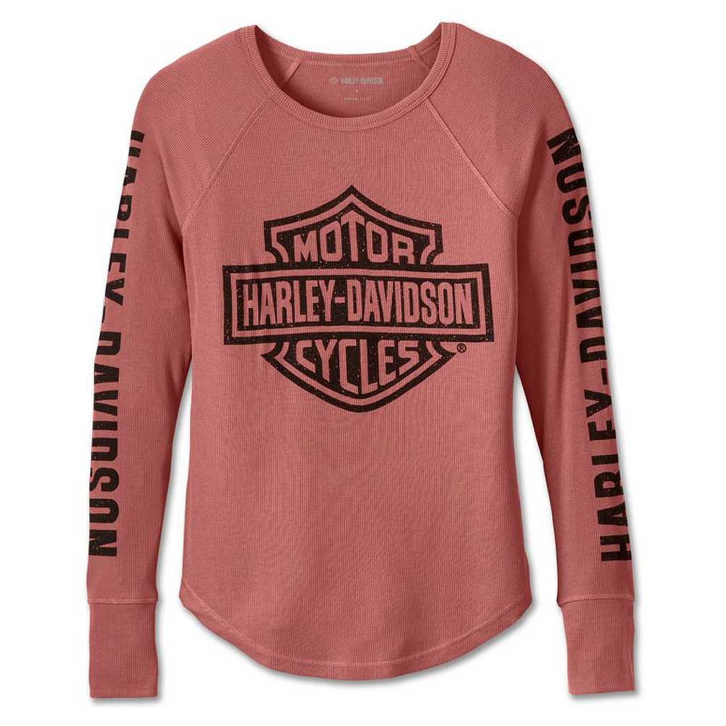 Harley-Davidson® Women's Authentic Bar & Shield Rib-Knit Top - Light Mahogany