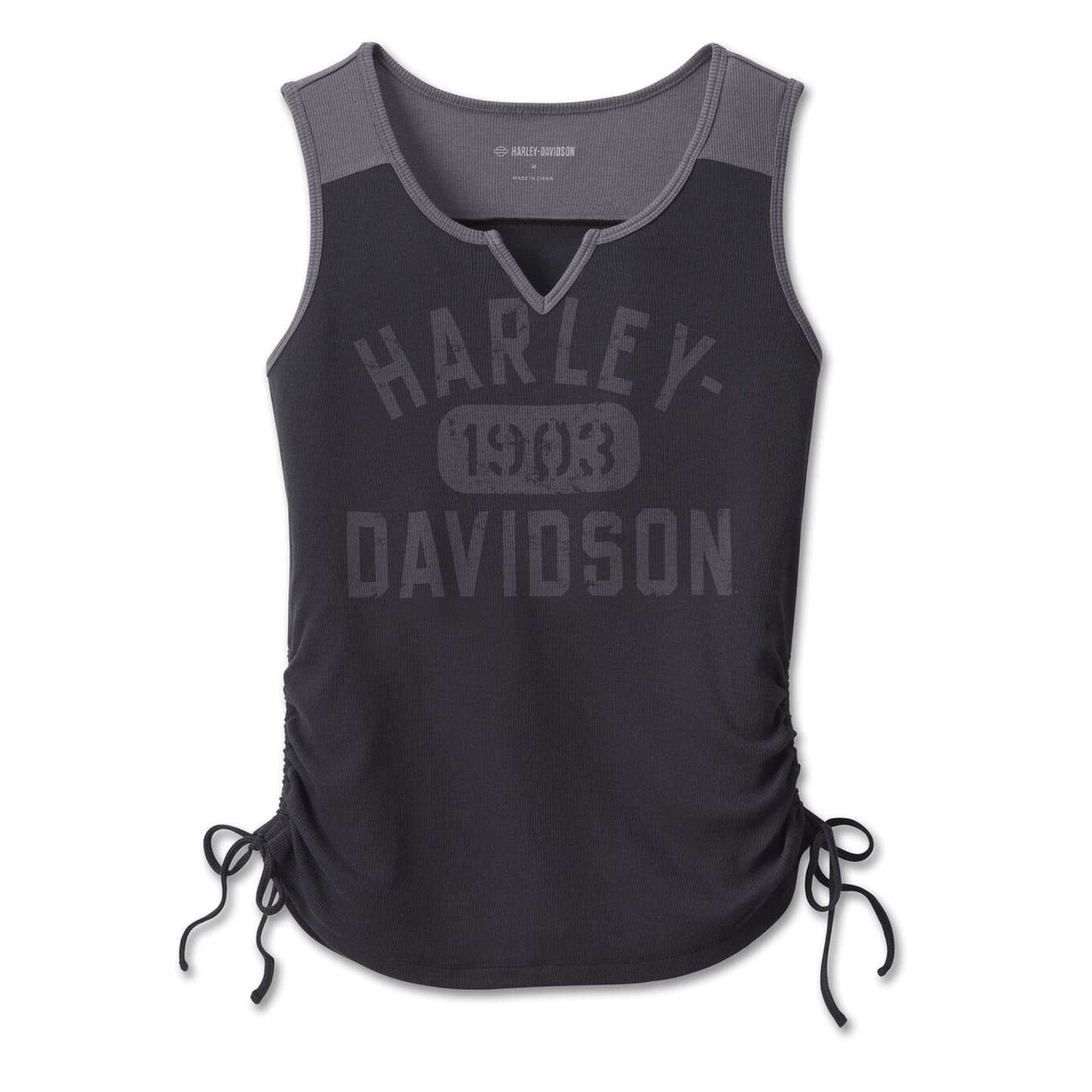 Harley-Davidson® Women's Race Her Sleeveless Knit Top - Colorblocked - Black Beauty