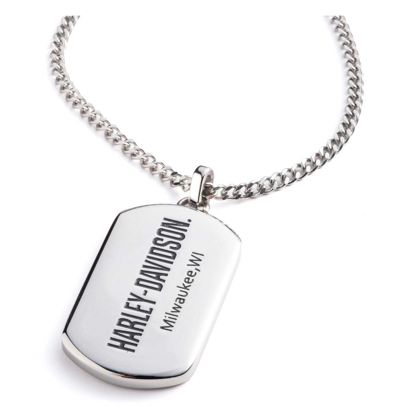 Harley-Davidson® Men's 26 in. Dog Tag Pendant Necklace - Stainless Steel