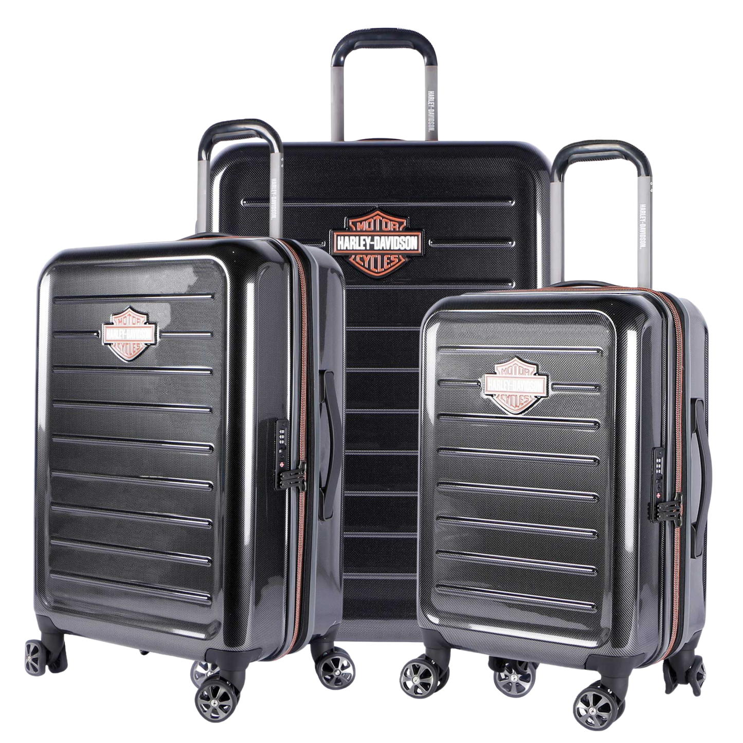 Harley-Davidson® Cruiser Hardside Luggage - 3 Piece Set - Black
