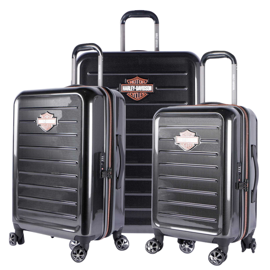 Harley-Davidson® Cruiser Hardside Luggage - 3 Piece Set - Black