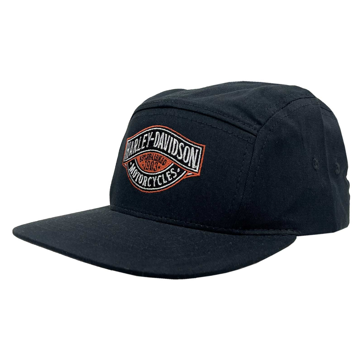 Gasoline Alley Harley-Davidson® Men's Embroidered Credentials Flat Bill Camper Hat - Black