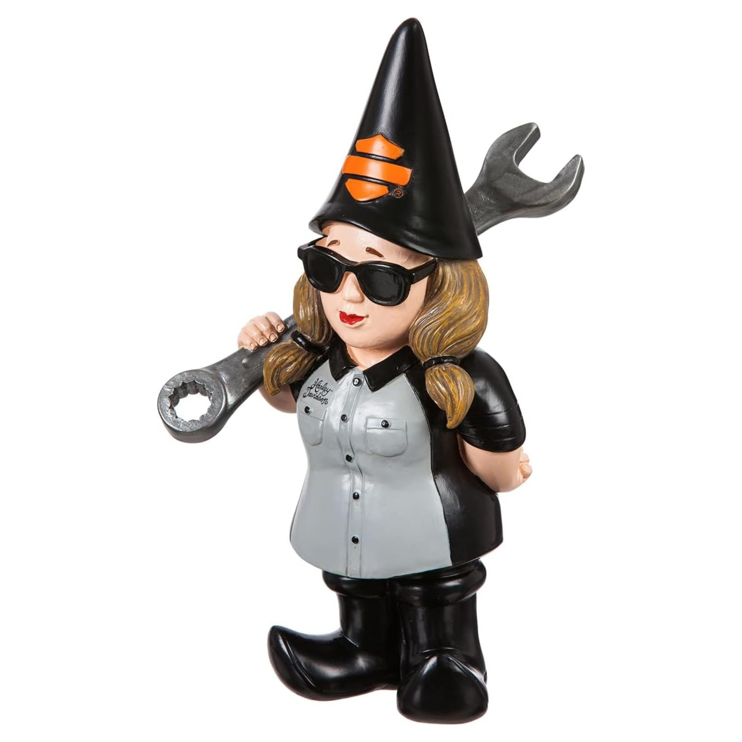 Harley-Davidson® Mechanic Lady Polystone Garden Gnome