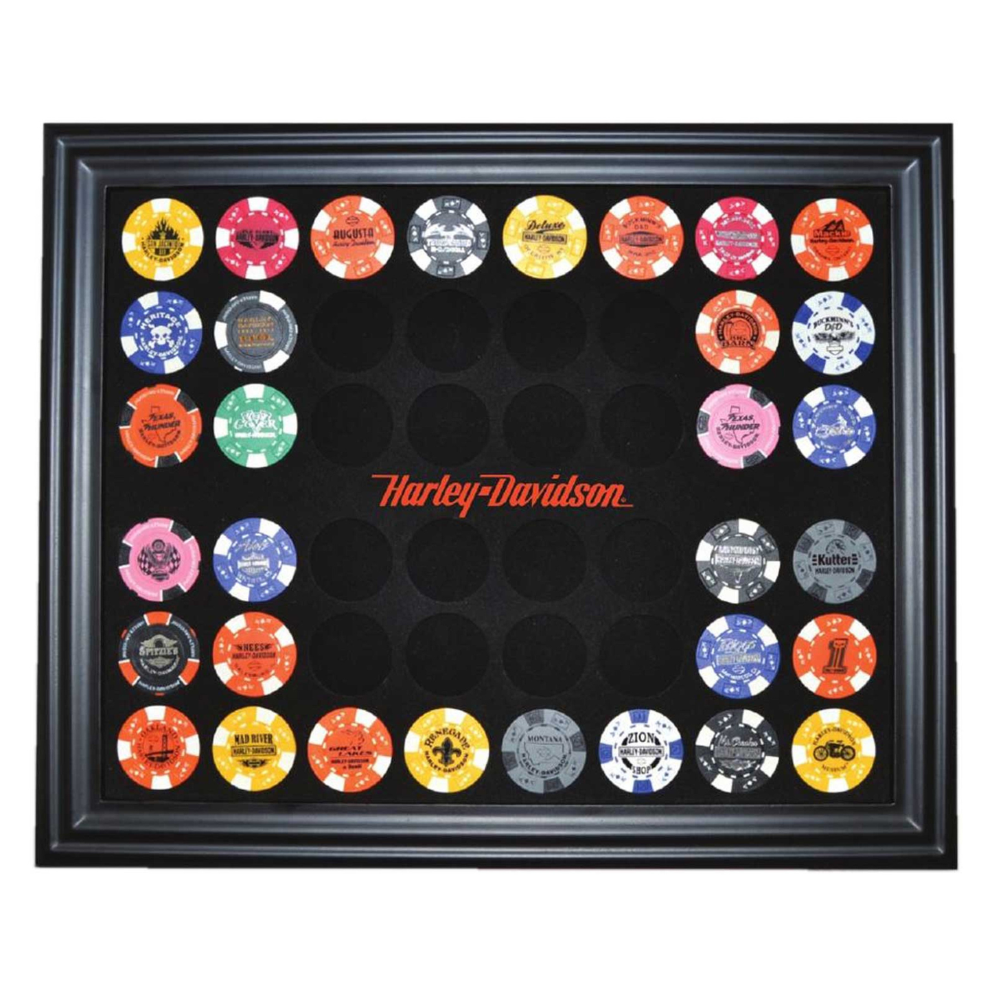 Harley-Davidson® Poker Chip Collectors Frame - Holds 48 Chips