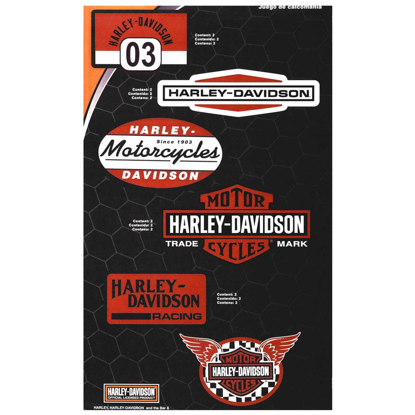 Harley-Davidson® 10-Piece Vintage Race Inspired Decal Kit - Red - 6 x 12 in.