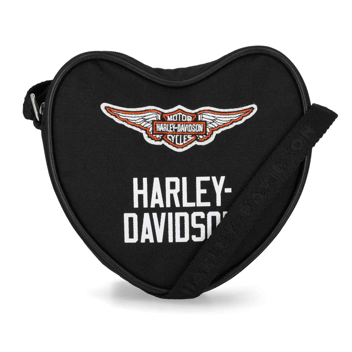 Harley-Davidson® Women's Vintage Logo Patches Heart Crossbody Purse - Black